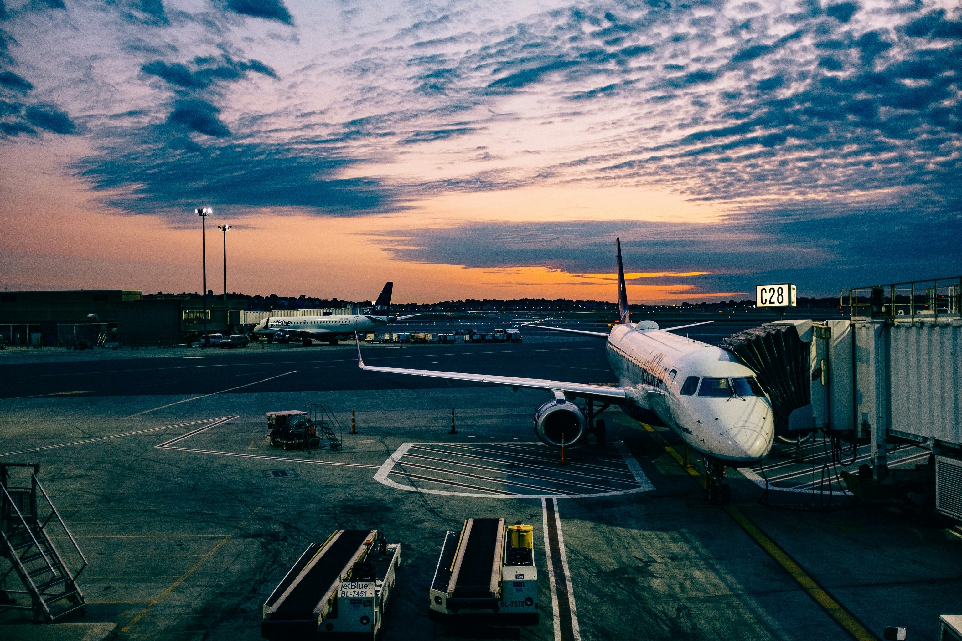 Image of an airplane that's landed.